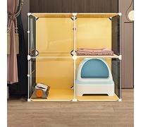 Cage pour Chat, Cages pour Chat, Enclos D'Intérieur pour Chat avec Bac À Litière pour Chat, Grand Parc pour Chat, Chenils en Métal Amovibles, Lieu d'exercice Idéal pour 1 À 3 Chats (72X37X72Cm)