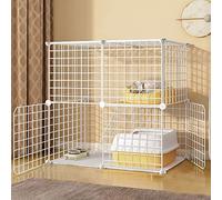 Cage pour chat - Cages pour chiens de taille moyenne, parc pour hamster, parc pour chat, parc pour animal domestique, filet en métal avec porte pour lapins, hérissons, chat, cochons d'Inde, accessoire