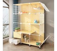 Cage pour Chat - Chenils pour Chats d'intérieur, Enclos de Cages pour Chats d'intérieur, Parc pour Chat Bricolage pour Petit Animal, chenils en Fil métallique détachables pour Chiots de Comp