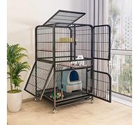 Cage pour Chat D'Extérieur, Chenil pour Chat, Parc pour Chat, Enclos pour Chat sur roulettes, Cage pour Chaton en Métal, Clapier pour Petits Animaux, Villa Surdimensionnée pour Chat - pour Petits an