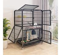 Cage pour Chat D'Extérieur, Chenil pour Chat, Parc pour Chat, Enclos pour Chat sur roulettes, Cage pour Chaton en Métal, Clapier pour Petits Animaux, Villa Surdimensionnée pour Chat - pour Petits an