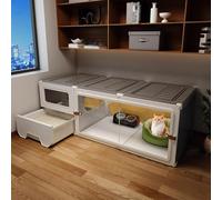 Cage pour chat d'intérieur avec bac à litière, parc pour chat d'intérieur fermé, pour chaton, cochon d'Inde, lapin, facile à assembler