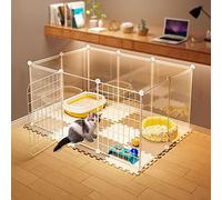 Cage pour chat d'intérieur - Cage amovible en métal pour petits animaux pour chatons, lapins et chiots - Parc pour chats et petits animaux de compagnie