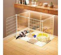 Cage pour chat d'intérieur - Cage amovible en métal pour petits animaux pour chatons, lapins et chiots - Parc pour chats et petits animaux de compagnie