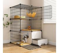 Cage pour chat d'intérieur - Cage spacieuse pour chat avec bac à litière, accès facile, pratique à nettoyer, espace d'exercice idéal