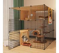 Cage pour chat d'intérieur et d'extérieur, parc spacieux pour petits animaux - Idéal pour chats, furets, chinchillas, lapins, parfait pour 1 à 4 chats avec zone de litière
