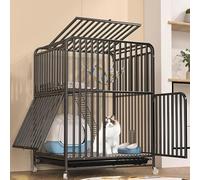 Cage pour chat d'intérieur extra large à double couche avec roulettes, robuste et fermée pour animal domestique, cage épaisse et cryptée pour chat