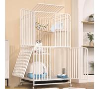 Cage pour chat d'intérieur extra large à double couche avec roulettes, robuste et fermée pour animal domestique, cage épaisse et cryptée pour chat