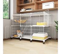 Cage pour Chat d'intérieur Grande Cage pour Chat, Cages pour Chat, Parcs et marches d'intérieur pour Chat, Niche pour Chat avec Roue, pour 1 à 3 Chats (Taille : 111 x 39 x 76 cm)