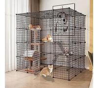 Cage pour Chat d'intérieur Grande Cage pour Chat intérieure - Petites Cages extérieures pour Chat Clôture pour Chat - pour 1 à 3 Chats (Taille : 147x111x146cm)