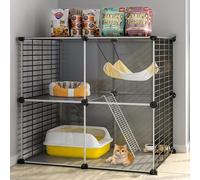 Cage pour chat d'intérieur - Parc pour petits animaux, enclos pour chatons, chiots et lapins - Niche d'exercice idéale