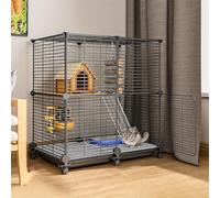 Cage pour chat d'intérieur pour petits animaux pour furets, chinchillas, lapins - Parc pour animaux domestiques à faire soi-même pour une utilisation en intérieur