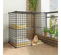 Cage pour Chat DIY Enclos pour Chat Niche D'Intérieur pour Chat 1-2-3 Niveaux Cage pour Chat Grande Cage pour Chat avec Toilettes pour Chat - pour Chats, Lapins, Chinchilla - Parc pour Chat Idéal Po