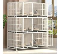 Cage pour chat en métal avec cloison - Idéal pour l'élevage, la famille et le logement sûr des animaux