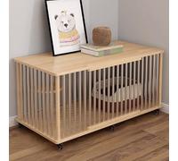Cage pour chat - Enclos d'intérieur avec couvercle supérieur - Maison polyvalente sur roulettes universelles pour petits animaux - Construction en bois durable