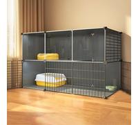 Cage pour Chat Enclos pour Chat Intérieur DIY Cage pour Chaton Maison pour Chat Chenils en Fil métallique Amovible Cage Parc pour Animaux de Compagnie, Grand Lieu d'exercice (Taille : sans r