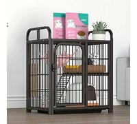 Cage pour Chat Grand Enclos pour Chat À 3 Niveaux avec Portes Et Échelles pour Petits Animaux, Clôture Anti-Saut pour Chaton, Utilisation en Intérieur, Cages pour Animaux De Compagnie - pour Chats,