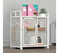 Cage pour Chat Grand Enclos pour Chat À 3 Niveaux avec Portes Et Échelles pour Petits Animaux, Clôture Anti-Saut pour Chaton, Utilisation en Intérieur, Cages pour Animaux De Compagnie - pour Chats,