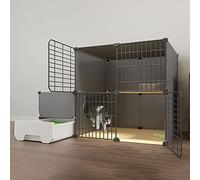Cage pour chat - Grand parc d'intérieur avec hamac, idéal pour les petits animaux, chatons, lapins et chiots - Niche spacieuse pour jouer et se sentir confortable