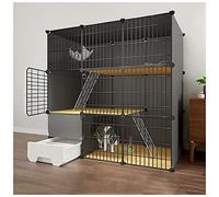 Cage pour chat - Grand parc d'intérieur avec hamac, idéal pour les petits animaux, chatons, lapins et chiots - Niche spacieuse pour jouer et se sentir confortable