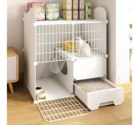 Cage pour chat - Grande clôture intérieure et extérieure avec porte et lettres - Idéale pour les chats et les chatons - Construction durable pour un rangement sûr et confortable