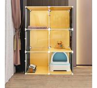 Cage pour Chat Grande Maison pour Animaux de Compagnie d'intérieur DIY, Maison pour Petits Animaux, Cage pour Chat Amovible, Multiple, Convient à 1-2 Chats, Blanc (Taille : 75x39x109cm)