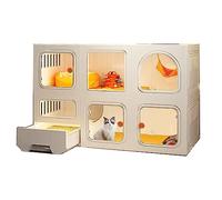 Cage pour Chat Intérieur avec Bac À Litière, Fenêtre de Visualisation Transparente et Respirante Parc Chaton Interieur for Chat, Chien, Lapin, Hérisson (Size : 106 * 46.5 * 71cm, Color : Type A)