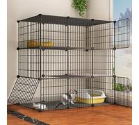 Cage pour Chat Intérieur Domestique Clôture pour Chat Voyage Camping Cage pour Chat en Plein Air Pliable Convient aux Petits Animaux Cage Furet Chinchilla Cage Grande Zone d'exercice Balcon