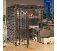 Cage pour Chat intérieure, Coquille de Cage pour Chat d'intérieur, boîte de Nouilles Plates de chenil détachable Bricolage, Grande Aire de Jeux, Cage pour Petits Animaux (White 111 * 95 * 109cm)