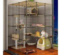 Cage pour chat - Parc pour animaux de compagnie, parc pour petits animaux, cage en métal à faire soi-même, enclos d'exercice pour intérieur et extérieur, clôture de cour portable pour cochon d'Inde