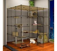Cage pour chat - Parc pour animaux de compagnie, parc pour petits animaux, cage en métal à faire soi-même, enclos d'exercice pour intérieur et extérieur, clôture de cour portable pour cochon d'Inde