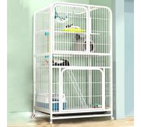 Cage pour Chat sur roulettes, Plusieurs Portes et Parc pour Chat Coulissant en Bas, Lieu d'exercice idéal pour 1 à 2 Chats, Peut Supporter 20 kg