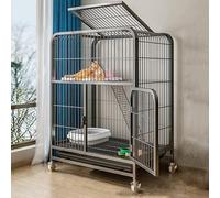 Cage pour Chat sur roulettes, Plusieurs Portes et Parc pour Chat Coulissant en Bas, Lieu d'exercice idéal pour 1 à 2 Chats, Peut Supporter 20 kg