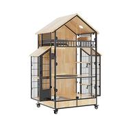 Cage pour Chat Villa Panoramique pour Chat Avec Toilettes Maison en Bois pour Chat Extra Large Cage pour Chat Maison Litière pour Chat