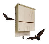 Cage pour chauve-souris d'extérieur - Abri en bois réutilisable - Habitat de chauve-souris en bois avec espace d'hivernage - Abri naturel idéal pour les colonies de chauves-souris pour Ga