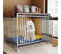Cage pour Chien Cage for Chien à Tube carré Audacieux, caisses for Chien de Base, chenils for Chiens d'intérieur, Tube carré sur Trois côtés, avec Plateau et Coussinets de Pieds épais