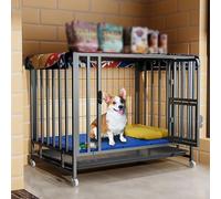 cage pour chien Cage for chien à tube carré grand et moyen, meubles de cage for chien, tube carré à trois côtés, résistant aux rongements et aux morsures, avec coussinet de pied(78 cm L x 51 cm W x 65