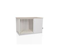Niche pour chien - hjh LIVING - PAWHOME XL - Blanc/Chêne - MDF, laminé
