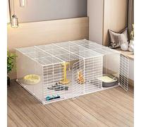 Cage pour Chien Cages à Chat DIY, chenils, Caisse for Chat, condo for Chien, Cage for Petits Chiens, clôture de Cour Portable - for Petits Animaux, Chiots, Chatons(147X111X47CM)