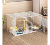 Cage pour Chien Cages à Chat DIY, chenils, Caisse for Chat, condo for Chien, Cage for Petits Chiens, clôture de Cour Portable - for Petits Animaux, Chiots, Chatons(111X75X47CM(1))
