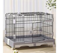 Cage pour chien, chat, grande cage à lapin, empilable, double porte avec tiroir pour animaux de compagnie, idéale pour chiens, chats et lapins, durable et spacieuse.
