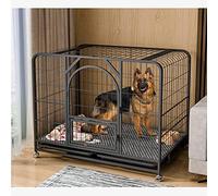 Cage pour chien en fil métallique robuste avec roues verrouillables et deux portes pour une installation facile et une niche sécurisée des grands chiens