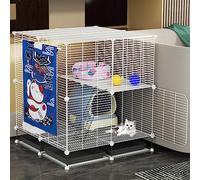 cage pour chien Enclos for chat, cage for chien en fil métallique, parc for chat DIY avec bac à litière et hamac for chat, détachable et pliable, facile à assembler(75*75*84cm/29*29*33in(dense))