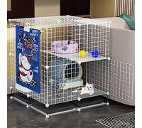 Cage pour Chien Enclos for Chat, Cage for Chien en Fil métallique, Parc for Chat DIY avec bac à litière et hamac for Chat, détachable et Pliable, Facile à Assembler(75 * 75 * 84cm/29 * 29 * 33in)