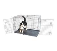 PAITSY Cage pour Chien Fortressoo2XL, Caisse de Transport pour Grand Chien 122x75x84cm, Pliable, 2 Portes, Plateau Amovible, Utilisation Interieur