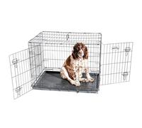 Cage Pour Chien Fortressool, Caisse De Transport Pour Chien Moyen 90x60x67cm, Pliable, 2 Portes, Plateau Amovible, Utilisation Interieur, Paitsy Noir