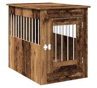 Cage pour Chien Intérieur, Caisse pour Chien Niche pour Chien Maisonnette pour Animaux Meuble de Cage Chiens Vieux Bois 55x80x68 cm Bois d'ingénierie