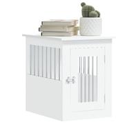Cage pour Chien Intérieur, Meuble Cage Niche Maison pour Chien Blanc 45x62x59 cm Bois d'ingénierie