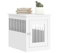 Cage pour Chien Intérieur, Meuble Cage Niche Maison pour Chien Blanc 55x75x65 cm Bois d'ingénierie