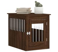 Cage pour Chien Intérieur, Meuble Cage Niche Maison pour Chien chêne Marron 55x75x65 cm